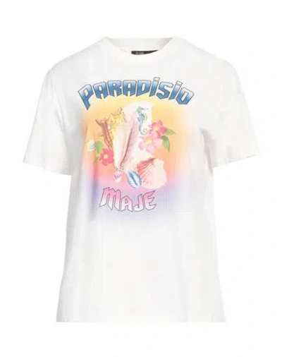 Maje Graphic-print Crew-neck T-shirt In White