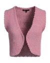 Maje Woman Tailored Vest Magenta Size 3 Viscose, Cotton, Polyamide, Polyester, Metallic Fiber In Magenta