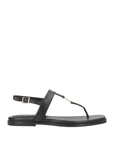Maje Woman Thong Sandal Black Size 6 Leather