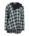 Maje Woman Top Green Size 3 Cotton, Elastane In Green
