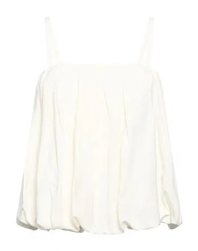 Maje Woman Top Off White Size 2 Viscose, Linen
