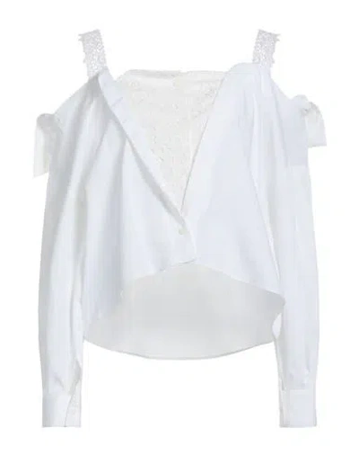 Maje Woman Top White Size 3 Cotton