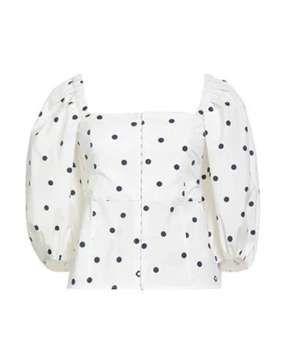 Maje Woman Top White Size 3 Cotton, Elastane