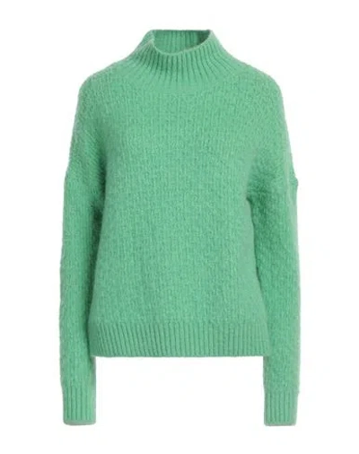 Maje Woman Turtleneck Green Size 3 Acrylic, Polyamide, Mohair Wool, Wool, Elastane