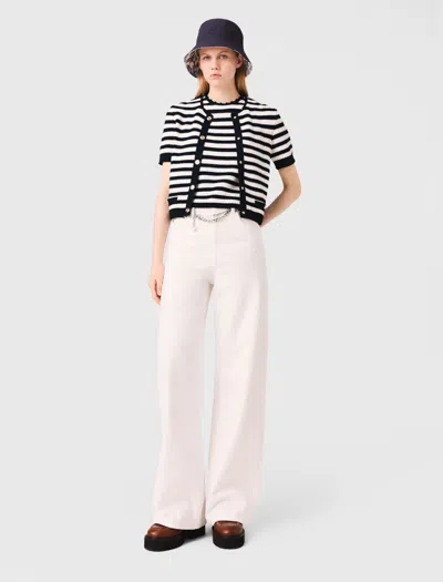 MAJE CROPPED CROCHET CARDIGAN