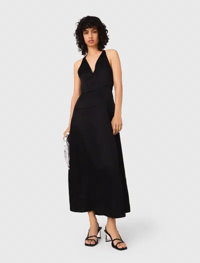 MAJE FLOWY MAXI DRESS WITH BRAIDED BACK