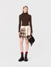 Maje Roll Neck T-shirt In Brown