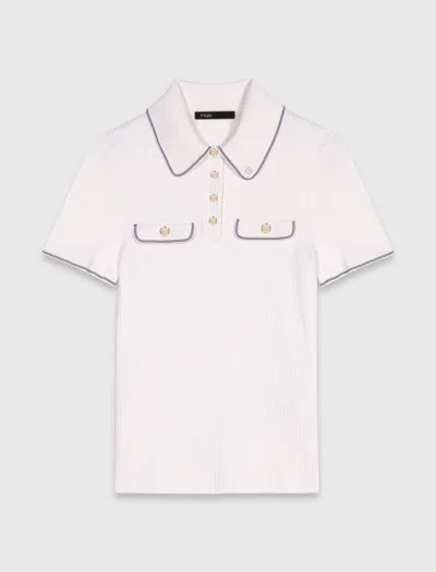 Maje Woman's Viscose Short-sleeve Polo Shirt For Fall/winter