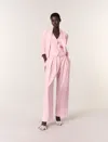 Maje Womens Roses Regular-fit Single-breasted Stretch-woven Blazer In Pink