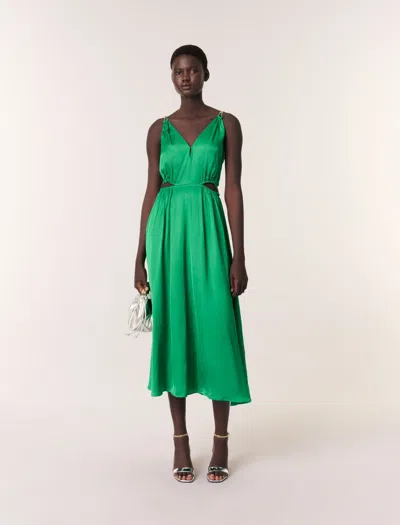 MAJE SATIN-LOOK MAXI DRESS