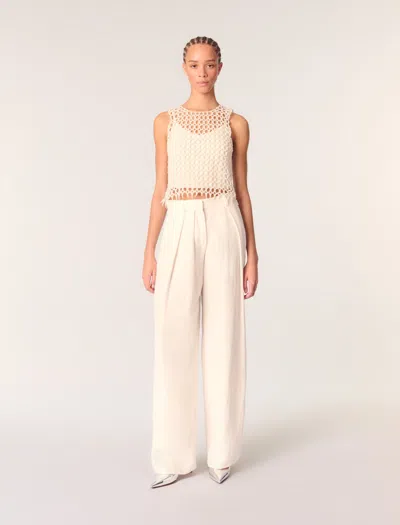 MAJE WIDE-LEG SUIT TROUSERS