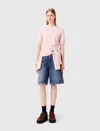 Maje Wool Short Sleeve Sweater In Pink