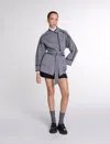 Maje Gicolori Coat In Grey/black