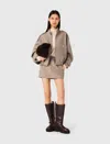 Maje Woman's Wool Mixed Wool Jacket For Fall/winter In Neutral