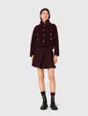Maje Woman's Wool Reversible Double-faced Jacket For Fall/winter In Brown
