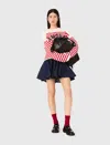 Maje Woman's Wool Striped Rib Knit Jumper For Fall/winter