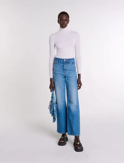 Maje Wool And Silk Jumper In Ecru
