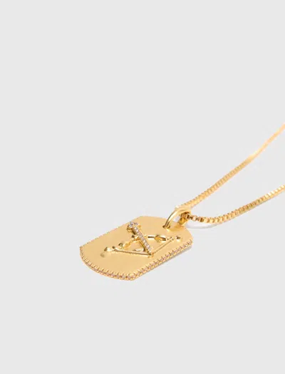 Maje Woman's Zirconium Zodiac Sign Plaque Necklace For Fall/winter