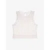 Maje Womens Blanc Bead-embellished Cropped Stretch-woven Top In Blanc