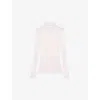 Maje Womens Blanc Roll-neck Slim-fit Wool And Silk-blend Jumper In Blanc