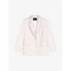 MAJE MAJE WOMEN'S BLANC SINGLE-BREASTED RELAXED-FIT STRETCH-WOVEN BLAZER