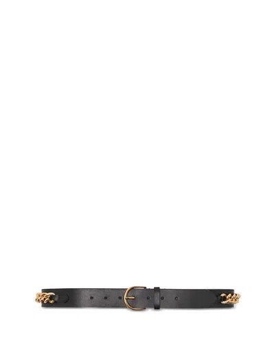 MAJE WOMEN'S CHAIN DETAIL LEATHER BELT