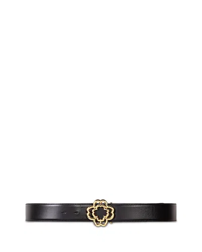 Maje Women's Clover Logo Buckle Belt In Black