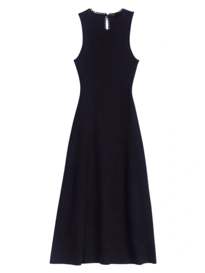 Maje Women's Cutaway Knit Maxi Dress In Black
