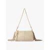Maje Miss M Plain Leather Clutch Bag In Ecru