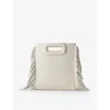 Maje Womens Ecru M Mini Mock-croc Embossed-leather Cross-body Bag In Silver
