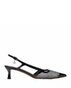 Maje Rhinestone Mesh Pumps In Black