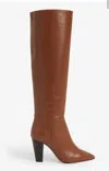 Maje Women's Fidel Tall Leather Boots In Cognac In Brown