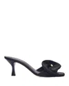 Maje Textile Mules With Satin Flower In Black