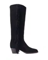 Maje Fringe-detailed Boots In Black