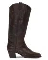 Maje Women's Leather Cowboy Boots In Brown