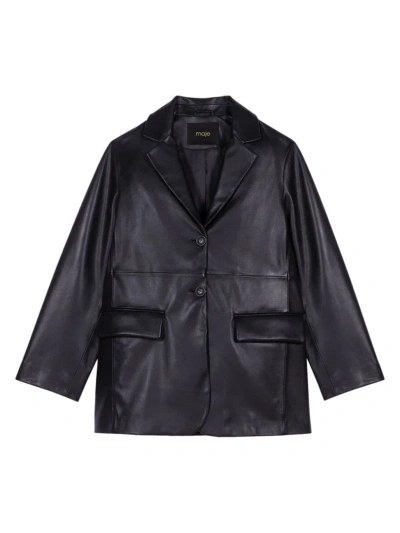 Maje Women's Leather Jacket In Black