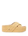 Maje Platform Sandals In Gold