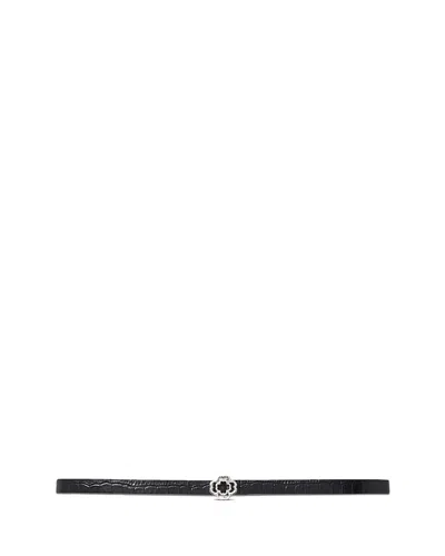 Maje Women's Mock Croc Embossed Leather Belt In Black