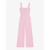 Maje Womens Multicolor Square-neck Button-embellished Tweed Dungarees In Multicolor