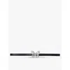 Maje Womens  Butterfly Rhinestone-embellished Leather Belt In Noir / Gris