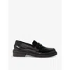 Maje Leather Loafers In Noir / Gris