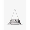Maje Miss M Metallic Leather Pouch In Noir / Gris