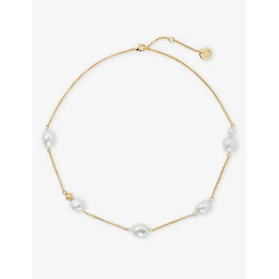 MAJE MAJE WOMEN'S OR FAUX-PEARL EMBELLISHED BRASS NECKLACE