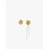 Maje Womens Or Flower Gold-tone Brass Drop Earrings