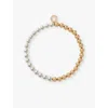 Maje Or Mixed Pearl Clover-pendant Beaded Brass Choker In Or