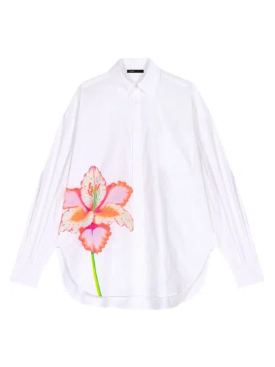 Maje Women's Patterned Shirt In Blanc