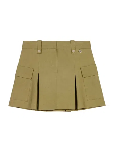 Maje Women's Pleated Mini Skirt In Khaki