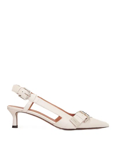 MAJE WOMEN'S POINTED TOE DOUBLE BUCKLE SLINGBACK PUMPS