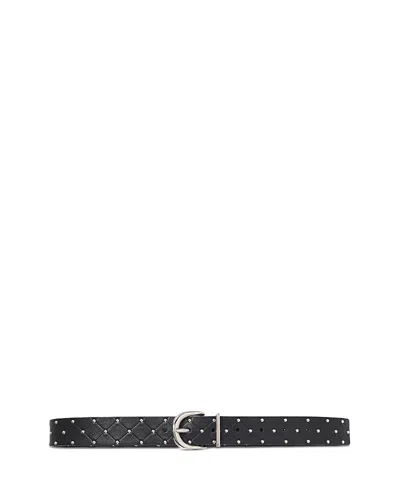 Maje Women's Quilted Leather Belt In Black