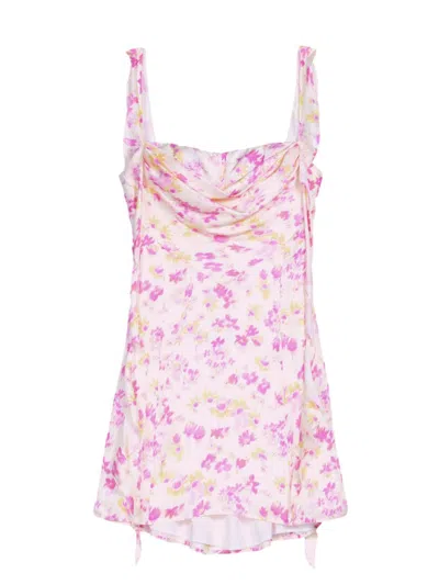 Maje Women's Short Floral Dress In Print Sunny Flower Pink